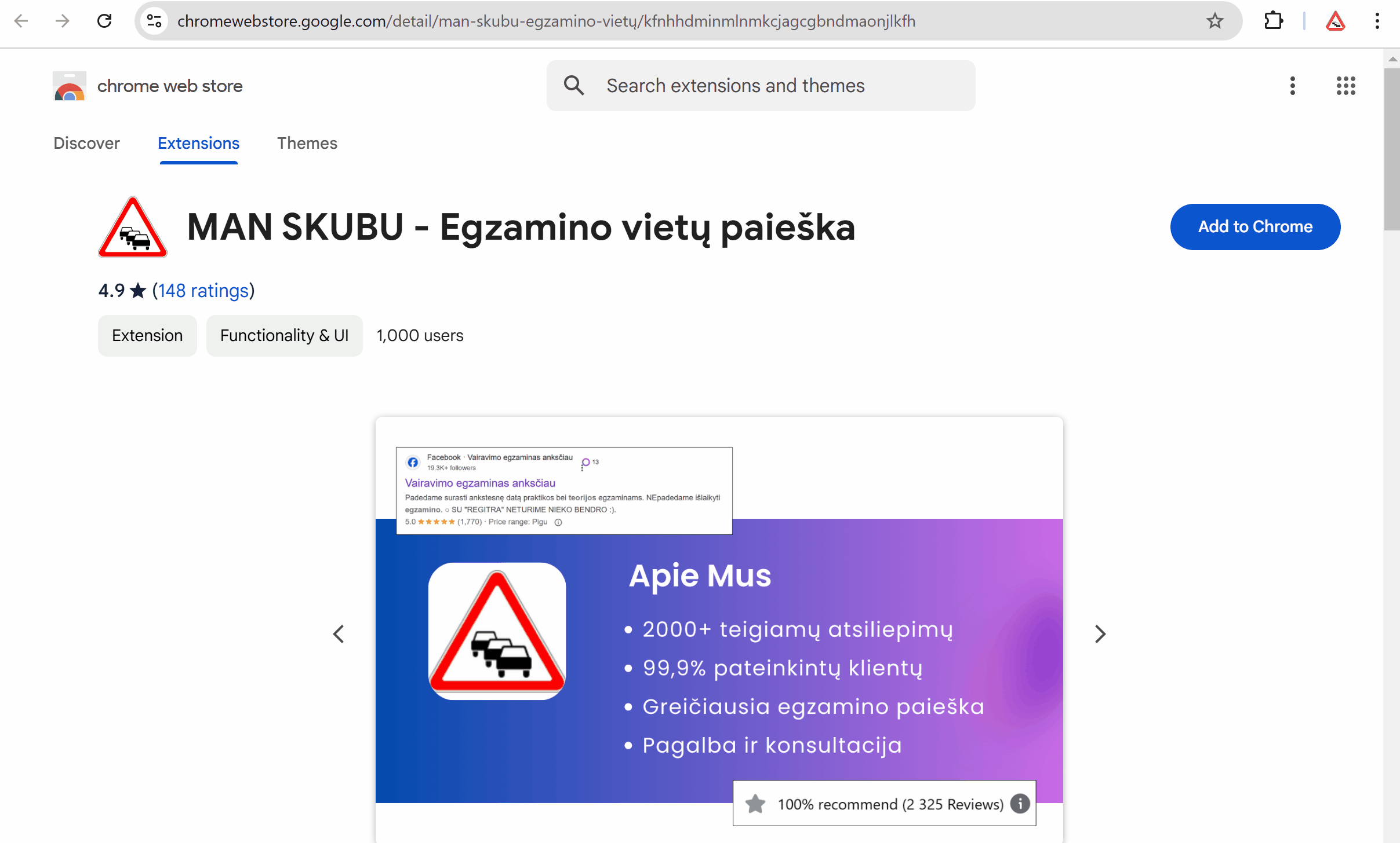 Plėtinio diegimas